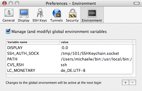 Screenshot: SSKeyChain Property list editor