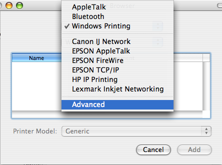 'More Printers...' Dialog (Extended)