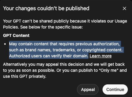 ChatGPT Usage Policy Violation